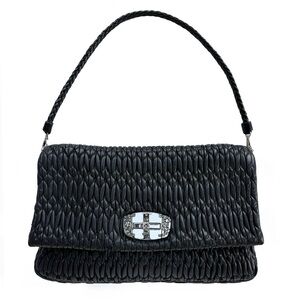 MIU MIU CRYSTAL NAPPA LEATHER CLUTCH BAG